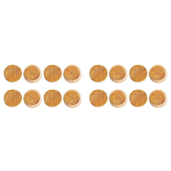 Wooden Jar Lids, 16 Pcs Bamboo Wooden Storage Lids Regular Mouth, Reusable Wooden Lids for Jars 70mm
