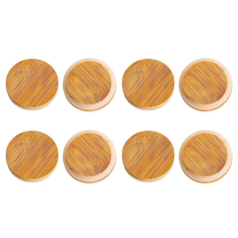 Wooden Jar Lids, 8 Pcs Bamboo Wooden Storage Lids Regular Mouth
