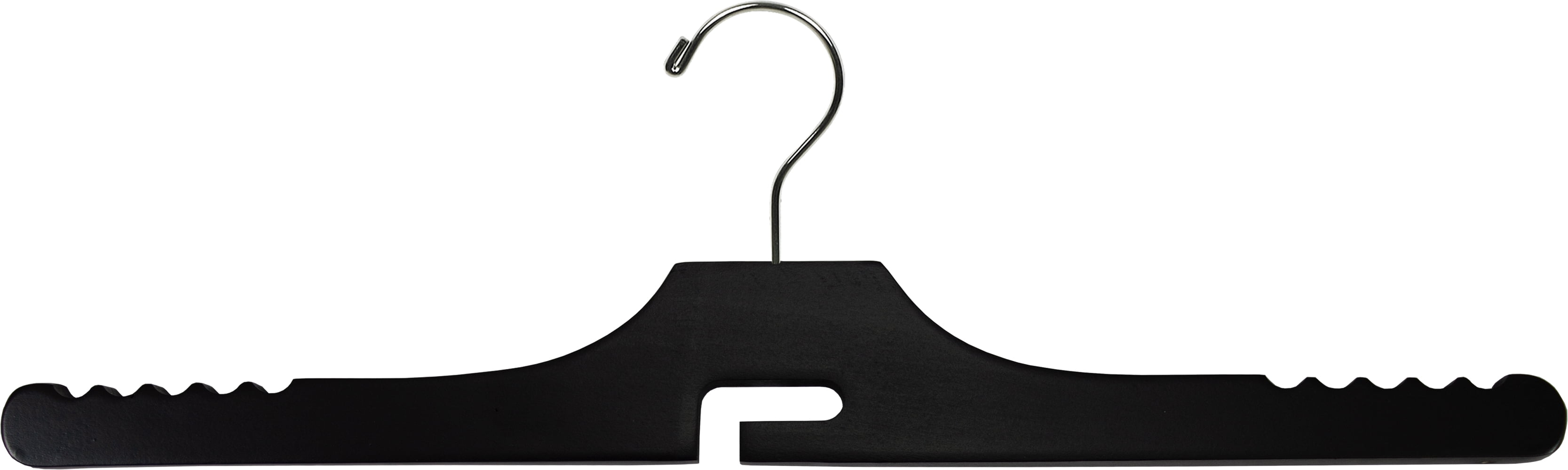 Wooden Jeans Hanger with Black Finish, (Box of 10) Solid Wood Wrinkle Free Pant Hangers Sold With Permission of Sal Debus