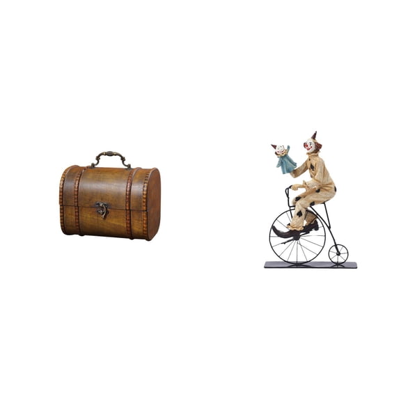 Wooden Jewelry Box Organizer Clown Figurine Tabletop Ornament with Sturdy Material for Women Men Girls Bedroom Decor