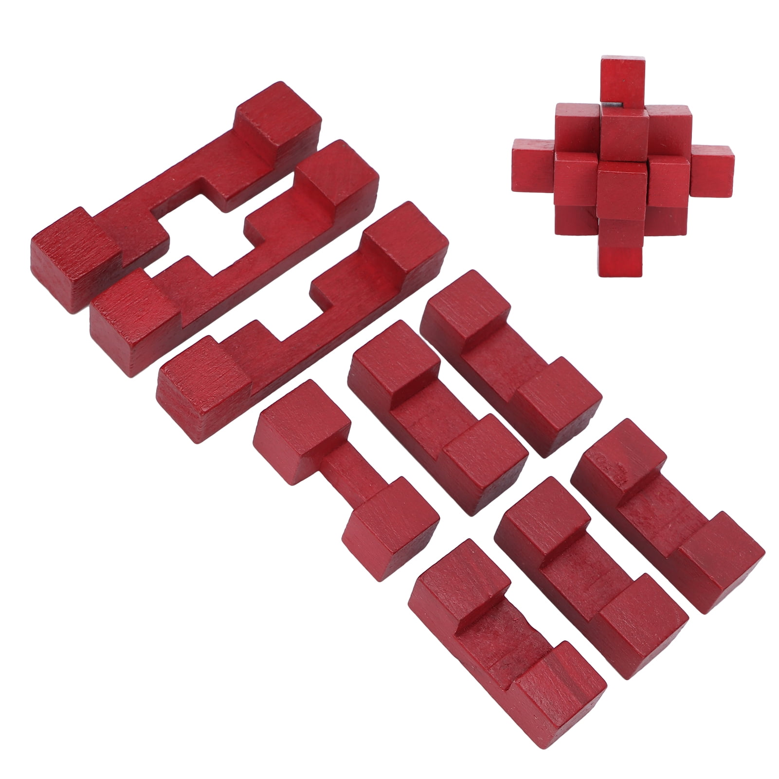 Wooden Jigsaw Lock Toy, Make The Fingers More Flexible Brain Teaser Toy