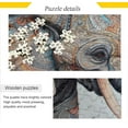 thumbnail image 1 of Wooden Jigsaw Puzzle 1000 Pieces Totem Elephant Print, Zigsaw with Alphabet Partition Storage Bag Easy to Solve, Fun Family Game Creative Gift for Friends Parents Grandparents, 1 of 6