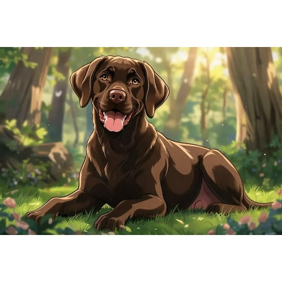Wooden Jigsaw Puzzle 300 Piece My Favorite Chocolate Lab Anime Wooden Jigsaw Puzzles Challenging Educational Interactive Toys for Family Creative Gift Thick Sturdy Hard Challenging Difficult