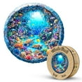 thumbnail image 1 of Wooden Jigsaw Puzzle Assortment, Multiple Themes (Penguin, Forest Cave, Galaxy) with Unique Shaped Pieces,  Ideal for Family Game Night & Gift, 1 of 5