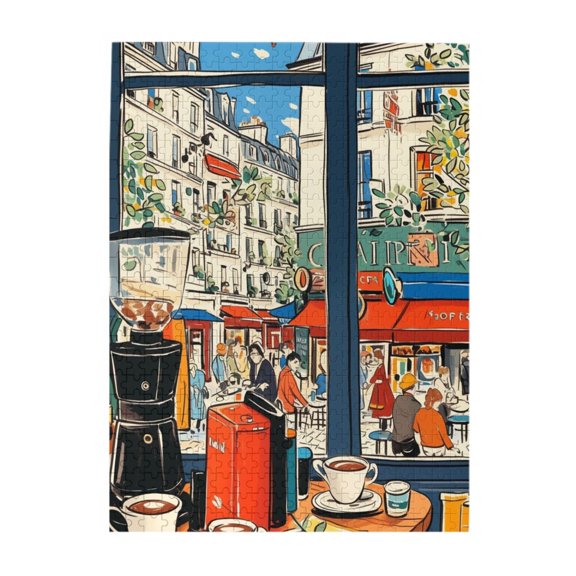Wooden Jigsaw Puzzle-Coffee Bar Home Deco for Adults Gift