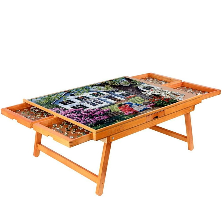 Jigsaw Puzzle Table with 6 Color Drawers for Puzzles Up to 1500