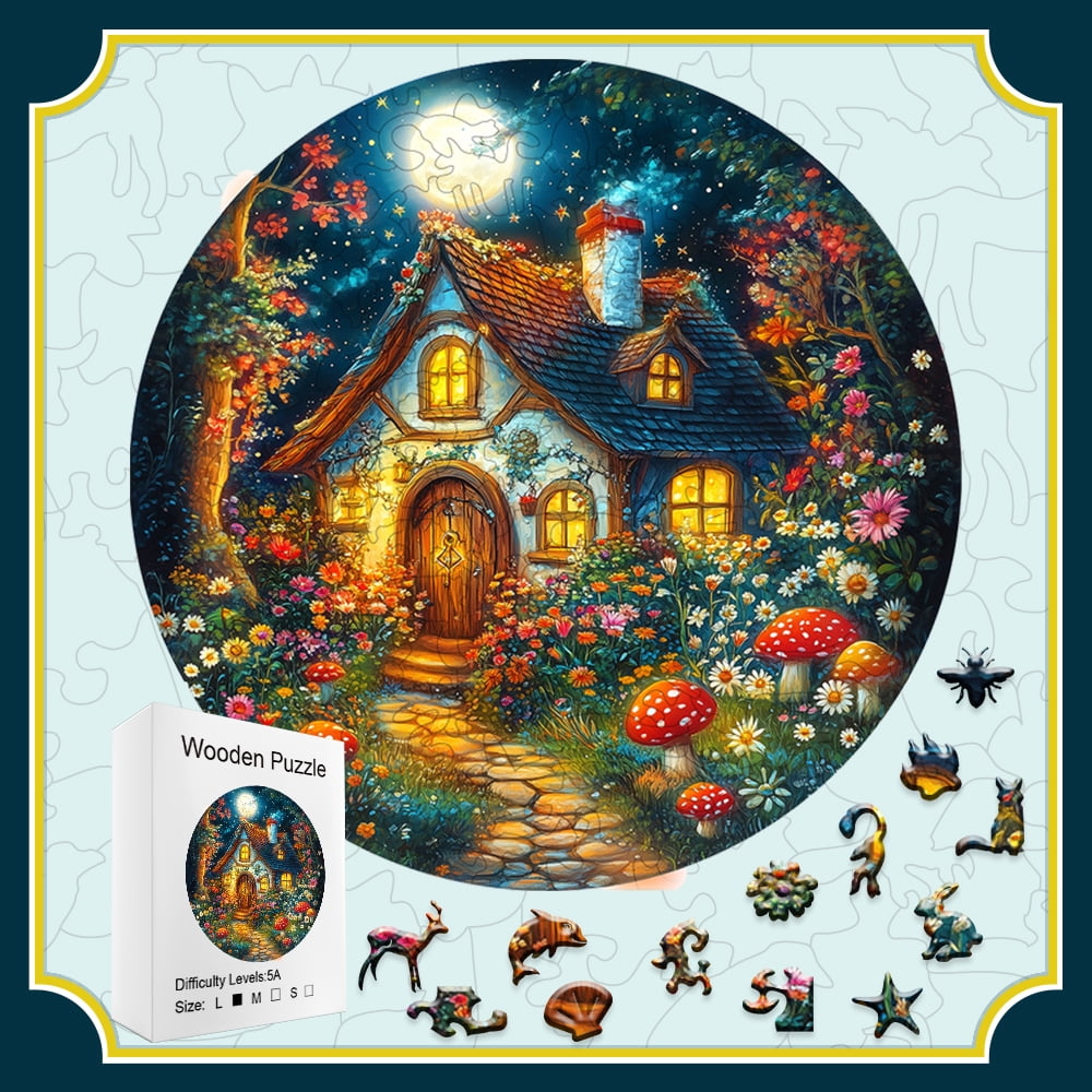 Wooden Jigsaw Puzzle for Adults & Kids, Art Shaped Puzzle with Unique ...