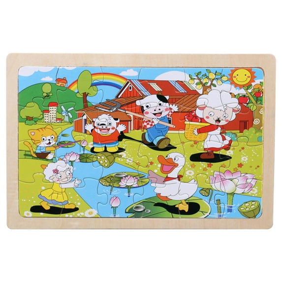 Wooden Jigsaw Puzzles for Kids Ages 3-5, Puzzles for Toddlers 2 3 4 Year Old, Kids Puzzle Toys with Animal Patterns Educational Toys for Boys and Girls