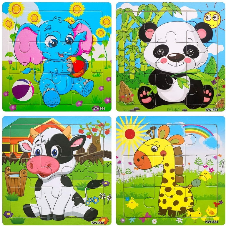 Wooden Jigsaw Puzzles Set for Kids Age 3-5 Year Old 20 Piece