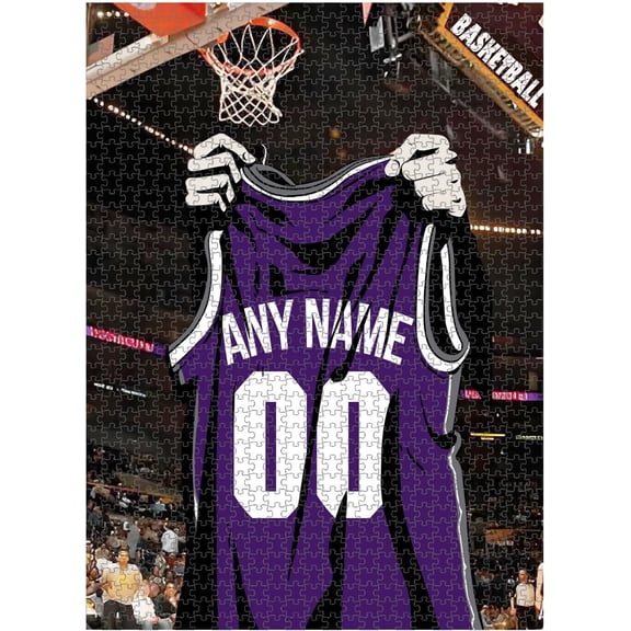 Wooden Jigsaw Puzzles for Adults - Custom Name and Number on (Boston) Basketball Player Art Photo - 300 500 1000PCS Puzzles Game Home Wall Decor
