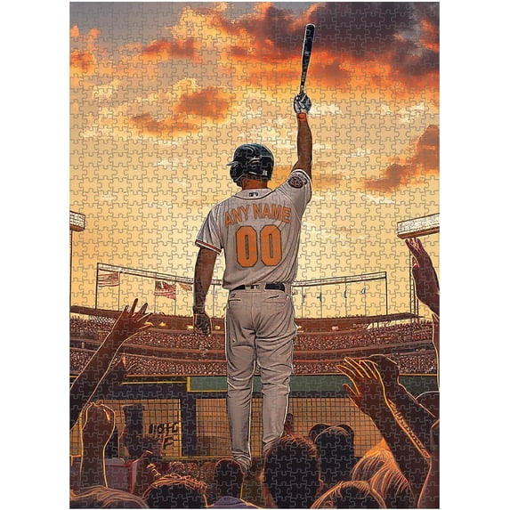Wooden Jigsaw Puzzles for Adults - Custom Name and Number on (Chicago) Baseball Player Art Photo - 300 500 1000PCS Puzzles Game Home Wall Decor