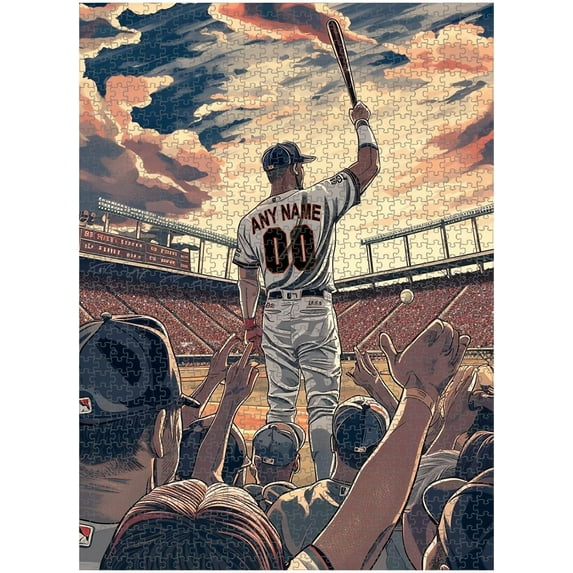 Wooden Jigsaw Puzzles for Adults - Custom Name and Number on (Chicago) Baseball Player Art Photo - 300 500 1000PCS Puzzles Game Home Wall Decor