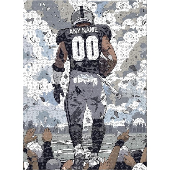 Wooden Jigsaw Puzzles for Adults - Custom Name and Number on (Dallas) Football Player Back - 300 500 1000PCS Puzzles Game