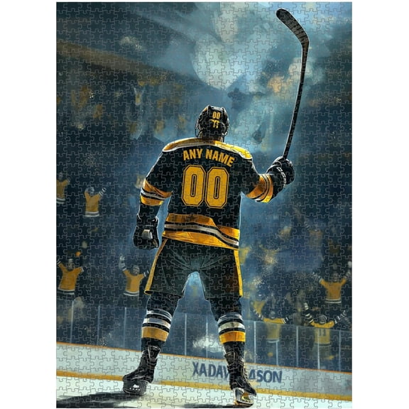 Wooden Jigsaw Puzzles for Adults - Custom Name and Number on (St. Louis) Ice Hockey Player Art Photo - 300 500 1000PCS Puzzles Game Home Wall Decor