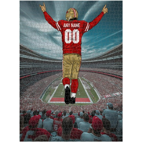 Wooden Jigsaw Puzzles for Adults - Customized Name and Number on (Miami) Football Player with Home Field Advantage - 300 500 1000PCS Puzzles Game
