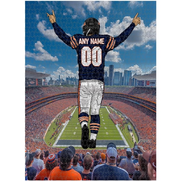 Wooden Jigsaw Puzzles for Adults - Customized Name and Number on (Miami) Football Player with Home Field Advantage - 300 500 1000PCS Puzzles Game