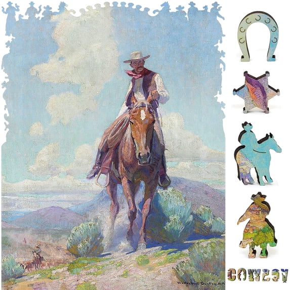 Wooden Jigsaw Puzzles for Adults - Uniquely Shaped Pieces - made in the USA by FoxSmartBox - 190 Pieces - The Trail Foreman