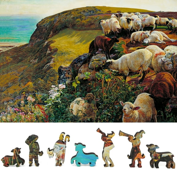 Wooden Jigsaw Puzzles for Adults - Uniquely Shaped Pieces - made in the USA by FoxSmartBox - 300 Pieces - Our English Coasts