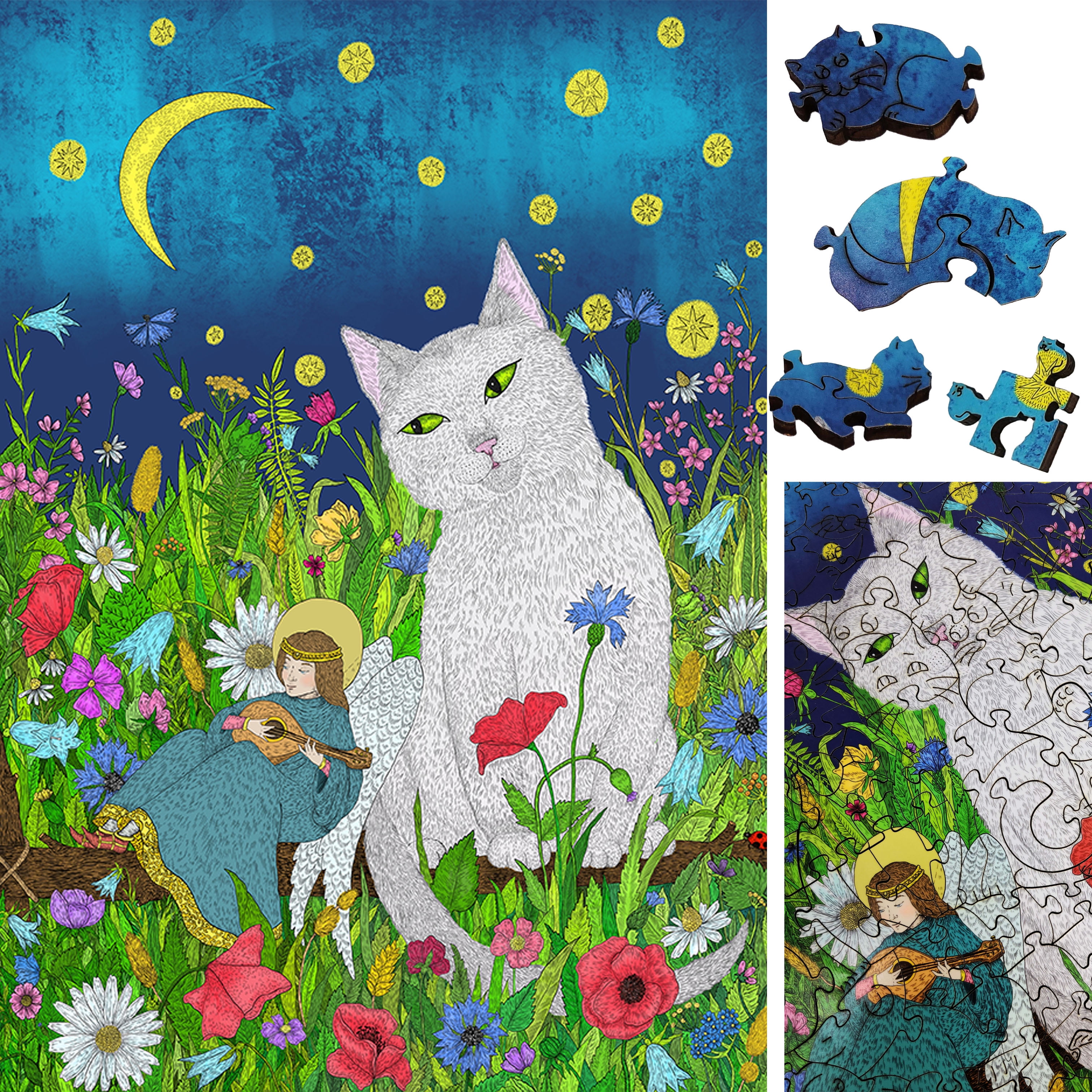 Hummingbirds Wooden Jigsaw Puzzle - 145 Unique Shaped Pieces Made In USA