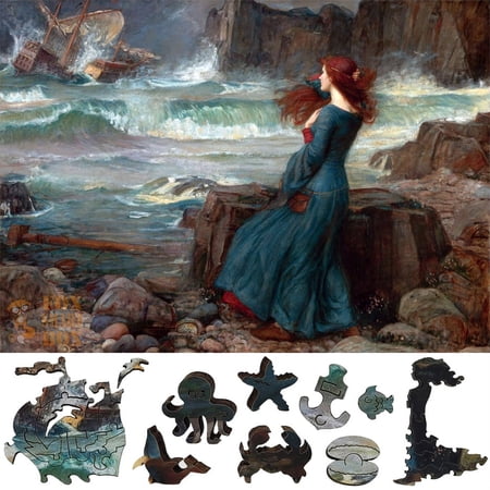 Wooden Jigsaw Puzzles for Adults with Uniquely Shaped Pieces - made in USA by FoxSmartBox - 206 Pieces - Miranda