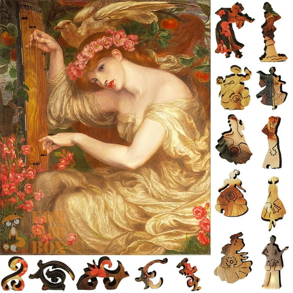 Wooden Jigsaw Puzzles for Adults with Uniquely Shaped Pieces - made in USA by FoxSmartBox - 300 Pieces - A SeaSpell