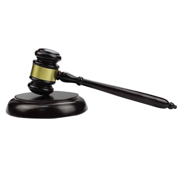 Wooden Judge Gavel and Block Set for Lawyers, Courts, and Auctions