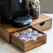 Wooden K Cup Organizer Coffee Pod Storage Box, 30 Pod Capacity, Coffee Pods and Tea Organizer Holder, K Pod Drawer Coffee Maker Machine Stand, Organizador De Ca