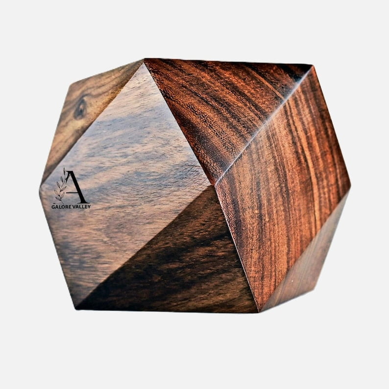 Wooden Keepsakes Urn For Human Or Pet Ashes An Abstract Design | Small Unique Keepsake Urn for your loved ones Decorative Keepsake Mini Urn