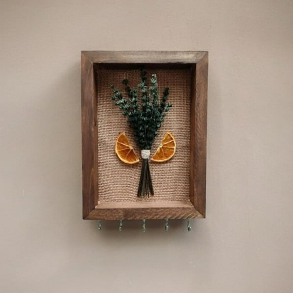 Wooden Key Holder for Wall, Key Hanger, Wood Key Rack Organizer, Rustic Wooden Key Hook, Rustic Key Holder for Wall, Key Hook, 7 "W x 9 "H x 2 "D, Hooks for Living Room Bedroom Entryway (Green)