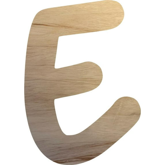 Wooden Kids Craft Letter, Unfinished 10'' Alphabet Letter E, Paintable DIY