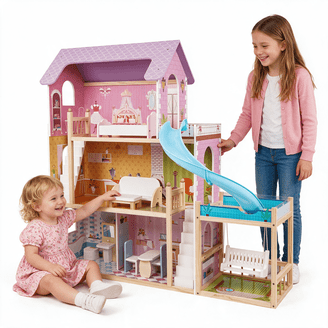 Wooden Dollhouses in Dollhouses & Playsets | Pink - Walmart.com