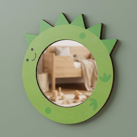 WHAMVOX 6x8 Inch Handheld Wooden Kids Mirror for Nursery - Safe Educational Accessory for Early Learning