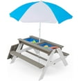 thumbnail image 1 of 37" Wooden Kids Picnic Table with Umbrella - 3-In-1 Sand & Water Activity Table, Outdoor Play Set for Backyard & Patio, 1 of 18