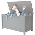 thumbnail image 1 of Wooden Kids Toy Storage Chest Organizer, Children Large Storage Cabinet Bench with Flip-Top Lid, 2 Safety Hinge, Toddler Room Organizer Box for Playroom, Home (Gray), 1 of 10