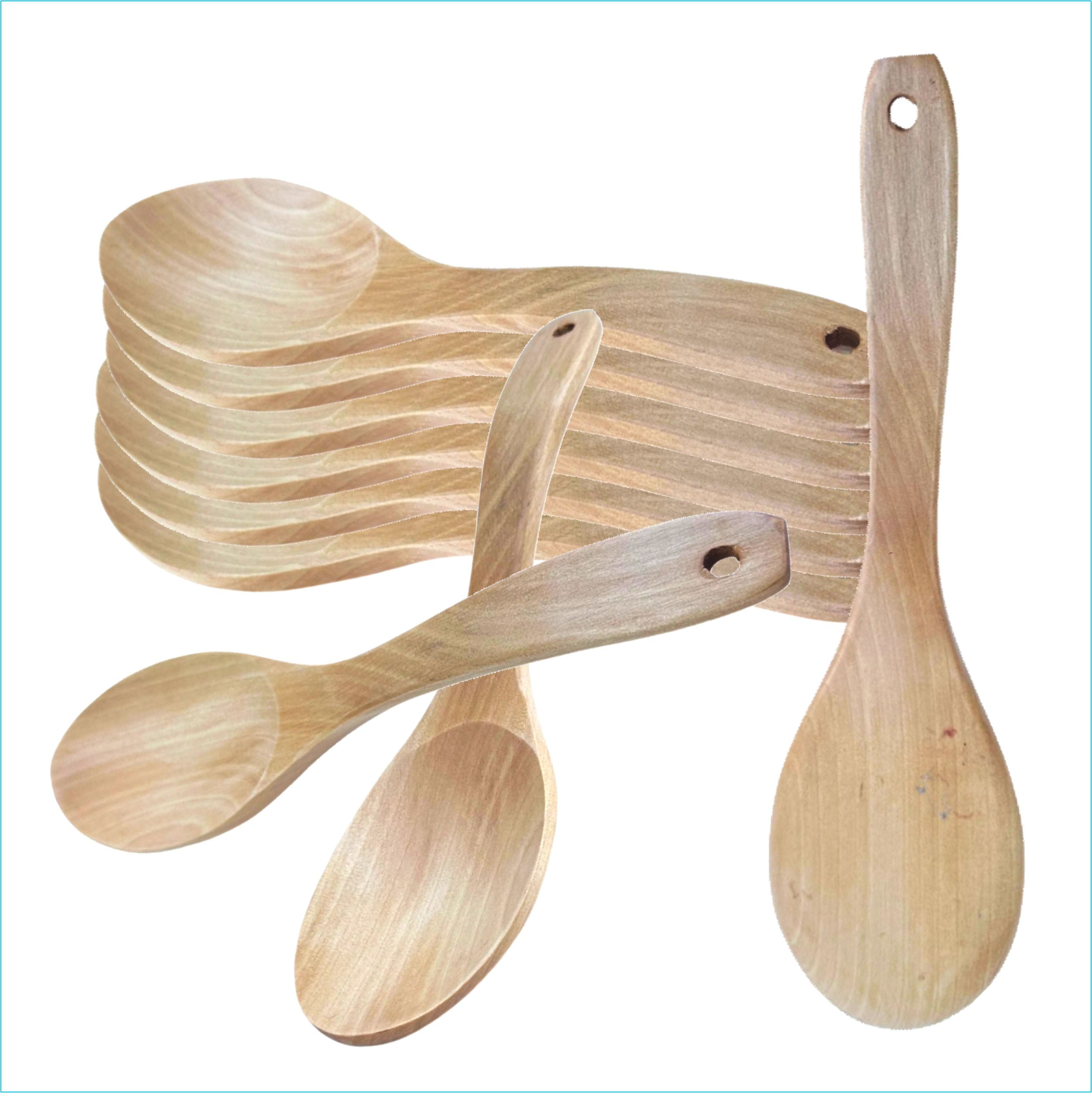Wooden Kitchen Cooking Spoon, Solid Wood Serving Spoons for Stirring ...