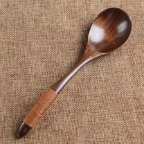 Wooden Kitchen Cooking Spoon, Sturdy Soup Spoon, Natural Wood Serving Spoon, Multi-Purpose Kitchen Utensil Tool, Ideal for Home Cooking, Soup Serving & Daily Meal Prep
