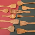thumbnail image 1 of Wooden Kitchen Utensils Spoons Non Stick Spatula Cooking Utensils Wood Spatula Paddle Slotted Spatula Angled Turner Spatula Serving Cooking Spoon F, 1 of 3