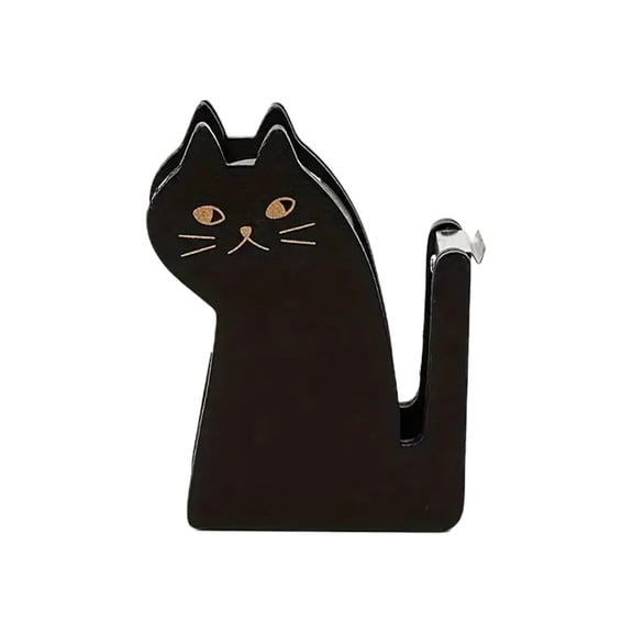 Wooden Kitty Tape Dispenser Storage Rack Cat Shape Desk Organizer for Office Home