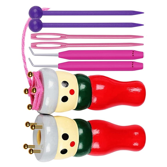 Wooden Knitting Doll with Crochet Hook Craft Set Knitting Tool Kits For Making Bracelets Decorative
