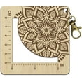thumbnail image 1 of Wooden Knitting Gauge Stacked Flowers Pattern Spinning Control Card Freedom Size Conversion Hollow Sock Ruler with Hanging Hole, 1 of 9