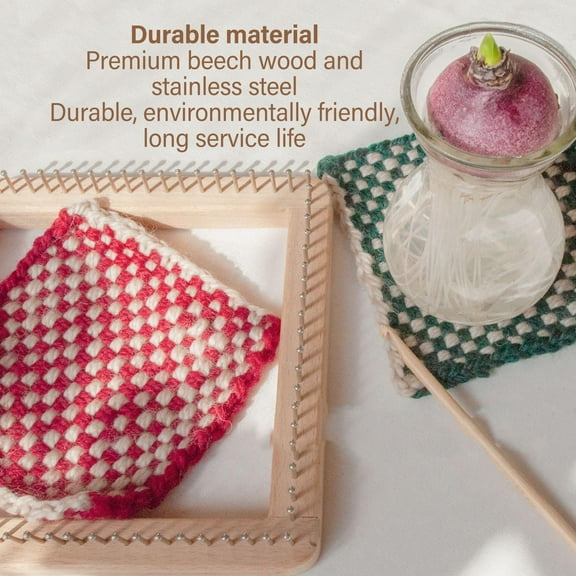 Wooden Knitting, Hand Craft, Knitting Board Tool, for DIY Weaving Beginners Adults and Children (10 * 10cm)