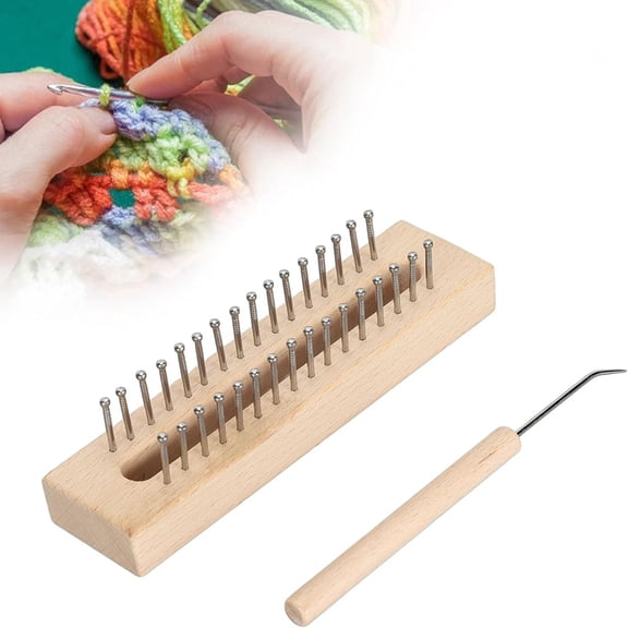 ,Wooden Knitting Looms with Hook Wooden Set for Scarf DIY Projects