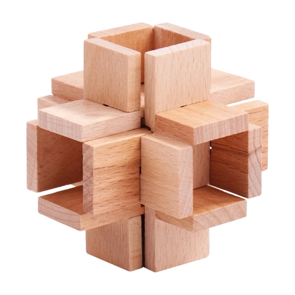 Wooden Kong Ming Lock Brain Teaser, Luban Lock Puzzle, Traditional Chinese Interlocking Wooden Puzzle - Boosts Problem-Solving & Logical Thinking, Enhances Hand-Eye Coordination, No Assembly Tools Re