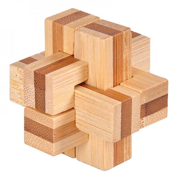Wooden Kongming Lock Brain Teaser Intellectual Puzzle Children Adults Educational Game Toy