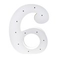 thumbnail image 1 of Wooden LED Number 6, White, 11-1/2-Inch, 1 of 1