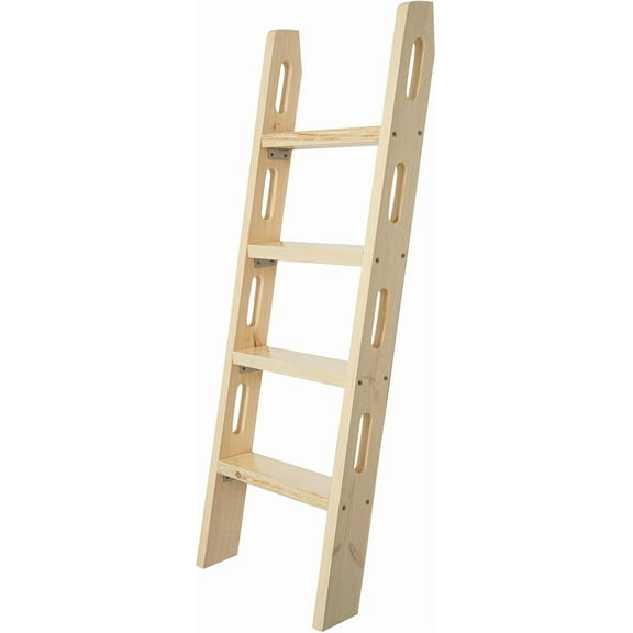Wooden Ladder for Bunk Bed, 4 Steps Heavy Duty Bed Ladder, Space-Saving Loft Ladder, Modern Wooden Step Ladder for Living Room Bedroom Bathroom Bedroom RV Bunkhouse (4 Steps,49.21in)