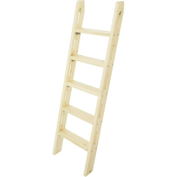 Wooden Ladder for Bunk Bed, 5 Steps Heavy Duty Bed Ladder, Space-Saving Loft Ladder, Modern Wooden Step Ladder for Living Room Bedroom Bathroom Bedroom RV Bunkhouse (5 Steps,59.06in)