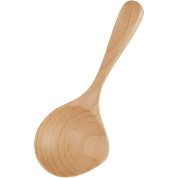 Wooden Ladle,Large Soup Ladle Wooden Cooking Soup Ladle Long Handle Ladle Beech Wood Rice Porridge Spoon Handcrafted Wooden Utensil Wood Cooking Spoon
