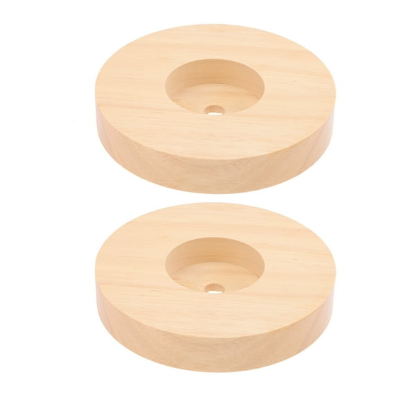DEEPCRAFF Solid Wood Lamp Base Table Lamp Accessory 2Pcs 4.7x4.7in