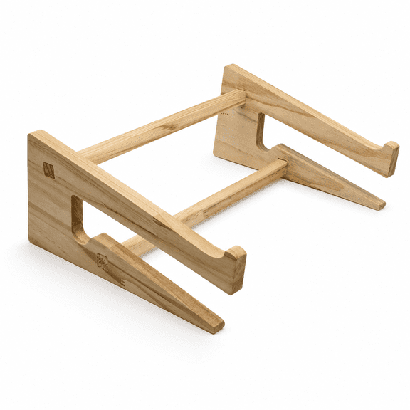 Wooden Laptop Stand Computer Stand Compatible with 14.8"-17.6'' Universal Laptop Shelf Ergonomic Laptop Riser for Desk